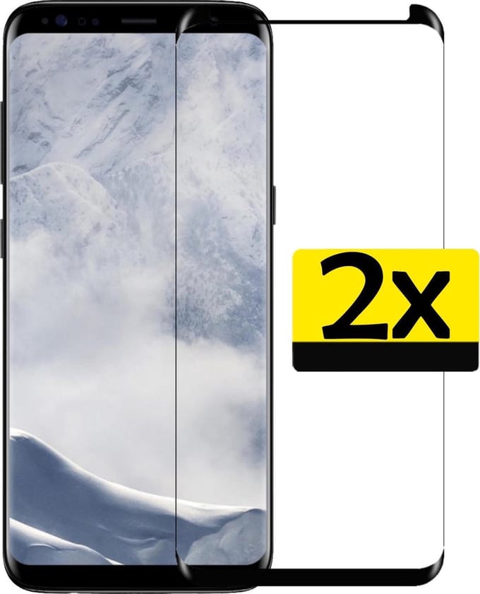 Screenprotector - Geschikt voor Samsung Galaxy S8 - 2 Stuks - Full Cover - Beschermglas - Gehard Glas - Tempered Glass - Screen Protector