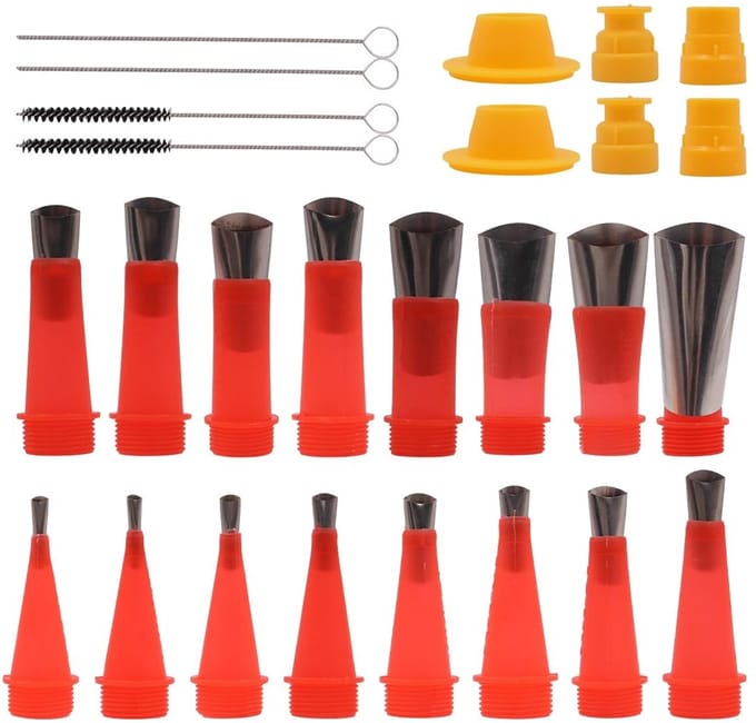 Dailygoody - 26Pcs Rvs Breeuwen Nozzle Set - Herbruikbare Afdichting