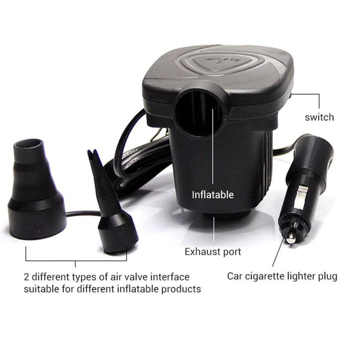 Pompes à air électriques pour bateau 12V Électricité Gonfler Dégonfler Pompe Gonfleur Souffleur noir