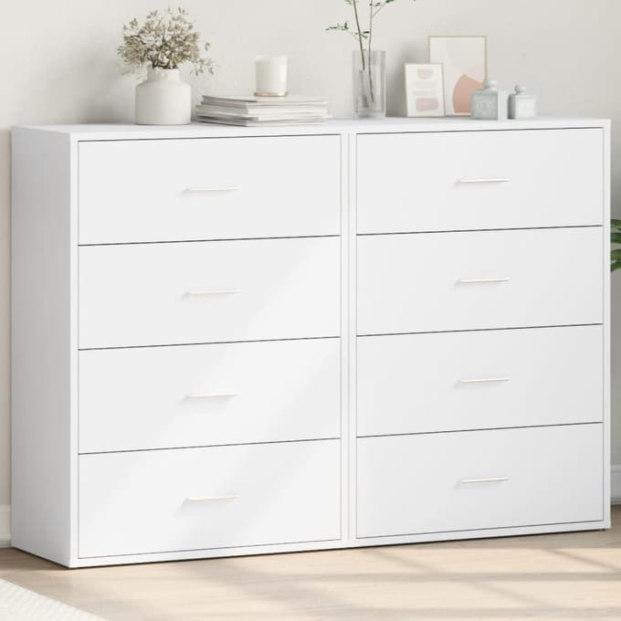vidaXL - Dressoirs - 2 - st - 60x31x84 - cm - bewerkt - hout - wit