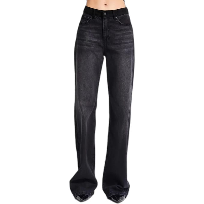 It's Basic - Wide Mid Rise Jeans - Slate
