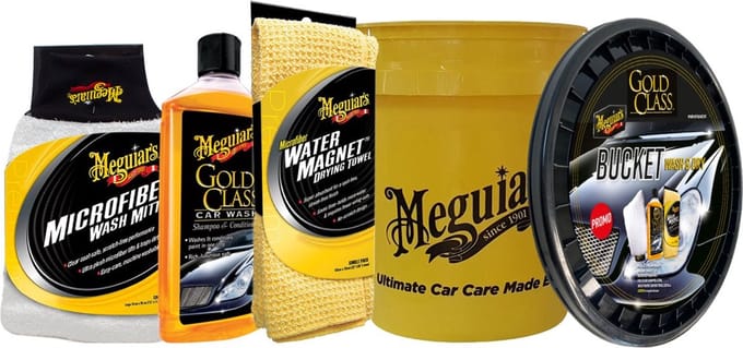 Meguiar's Gold Class Auto Was Set - Autoshampoo + Conditioner - Droogdoek - Autowax - 5 stuks - Auto Wassen