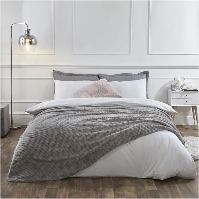 Dreamscene Duck Egg Waffle Throw - 125 x 150cm