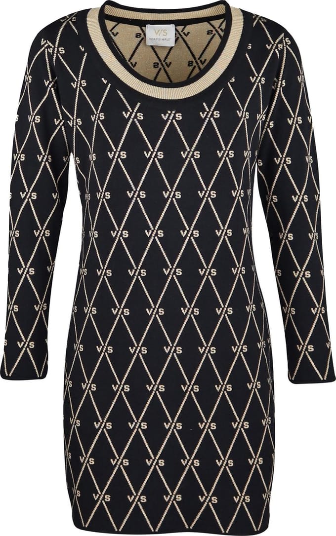 Verysimple • korte zwarte wollen jurk • maat S