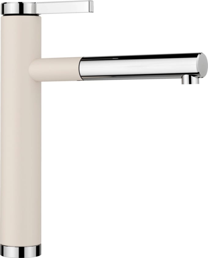Keukenkraan met uittrekbare uitloop, zacht wit/chroom