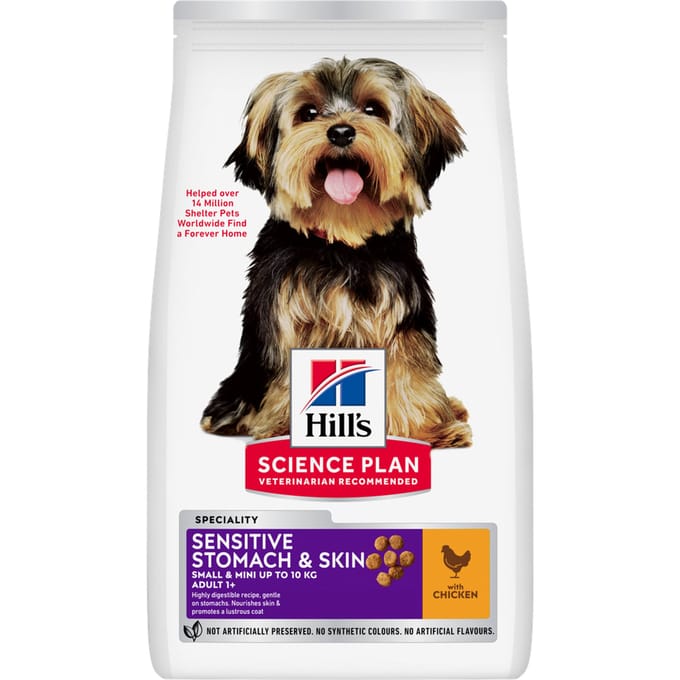 3kg Adult Sensitive Stomach & Skin Small/Mini Kip Hill's Science Plan Hondenvoer