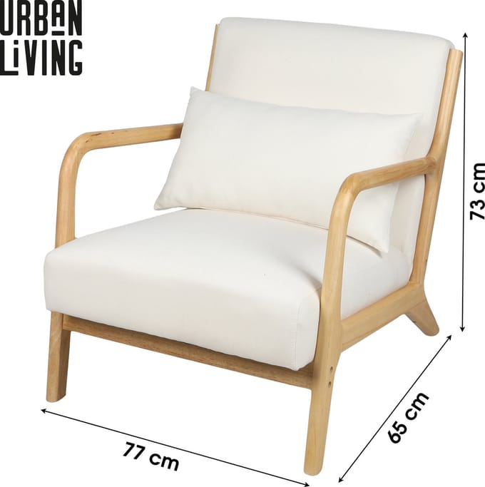 STOEL MET KUSSEN EN MET HEVEA-STRUCTUUR 77X65XH73CM