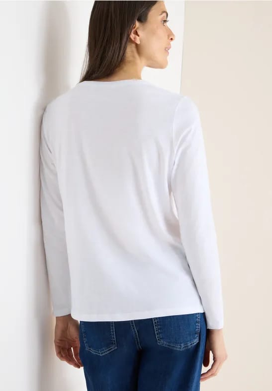 Shirt met lange mouwen met gespleten hals