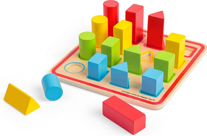 BigJigs houten vormpuzzel educatief speelgoed FSC hout.