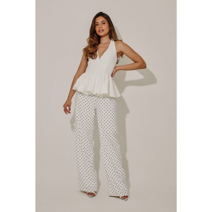Odd Muse Peplum Top White Maat: M | Blouses Outlet | Dames | Wit