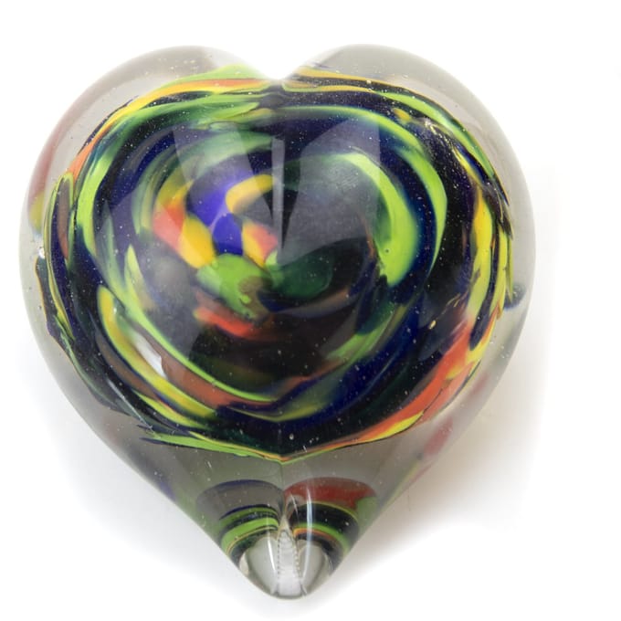 Loranto - Urnen - Mini Urn Hart - Regenboog - Handgemaakt glas in EU
