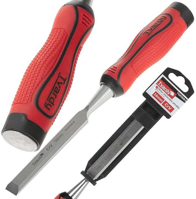 Tvardy Houtbeitel - Plat - CrV Staal - 16 mm - Ergonomische Grip