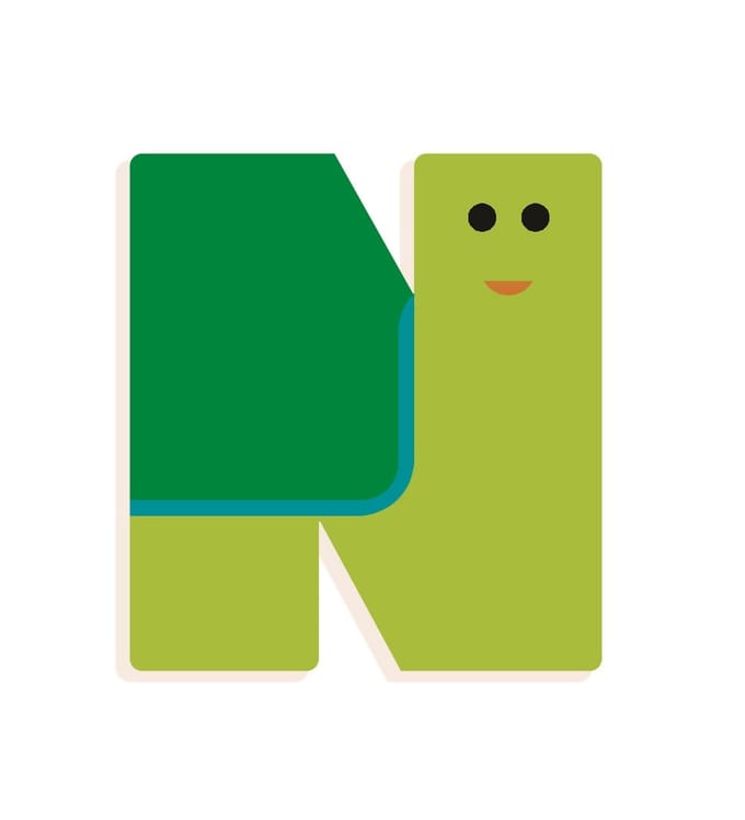 DJECO houten letter designed animal N