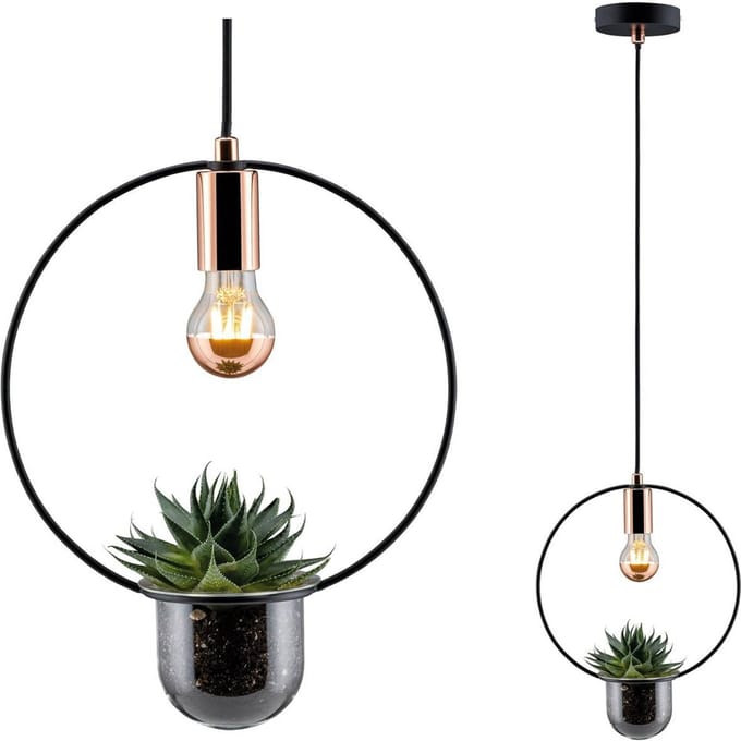 Neordic Hanglamp Tasja E27 max. 20W Zwart, Koper dimbaar Metaal