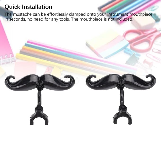 2 stuks Trombone Klem-op Snor Grappig Plastic Euphonium Mondstuk Snor voor Bandrepetities white