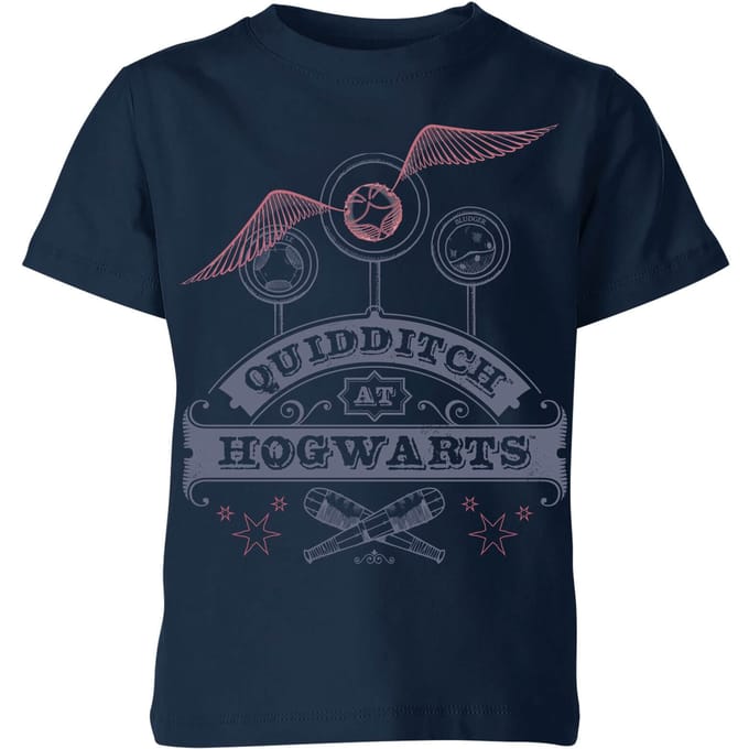 Harry Potter Quidditch At Hogwarts Kids' T-Shirt - Navy - 122/128 (7-8 jaar)