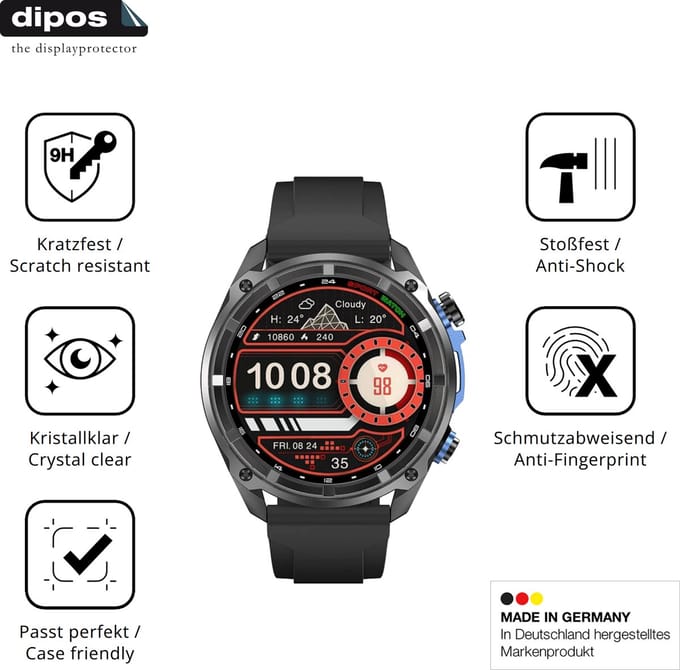 dipos – 2x Pantserfolie geschikt voor DTNO.1 DTG1 | 9H Screenprotector