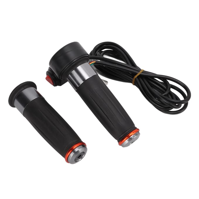 1 Paar Elektrisch Voertuig Draaigas Gashendel Handvat Greep Dubbele Ring Handvat Grepen Set black