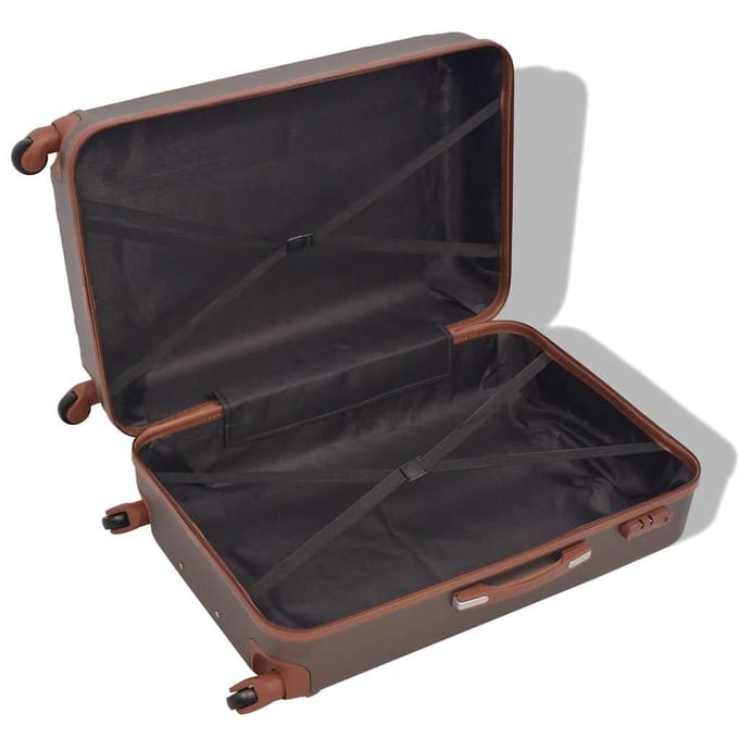 vidaXL - Harde - rolkoffer - set - bruin - 4-dlg