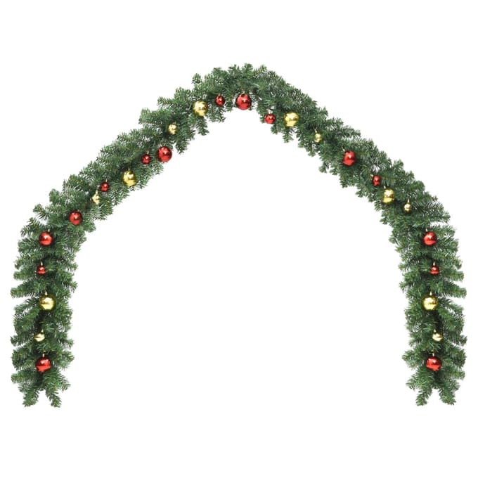 vidaXL - Kerstslinger - versierd - met - kerstballen - 10 - m