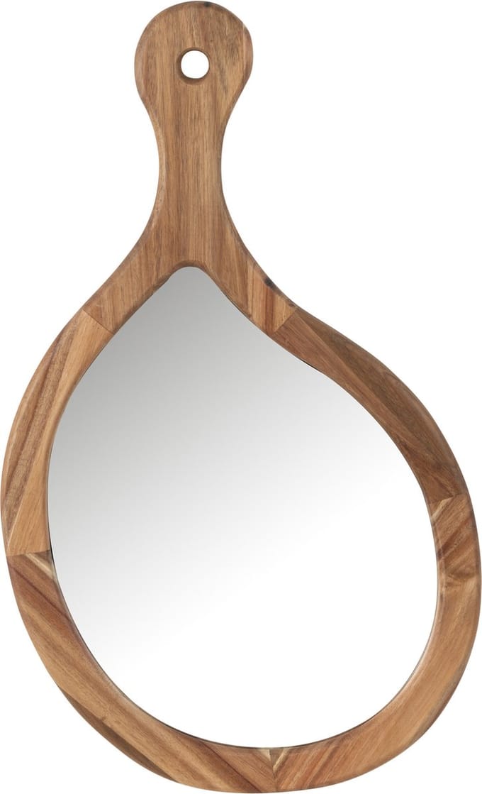 J-Line spiegel Palette - hout/glas - naturel - large - 42 x 72 cm
