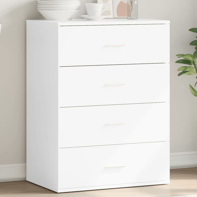 vidaXL - Dressoir - 60x39x80 - cm - bewerkt - hout - wit