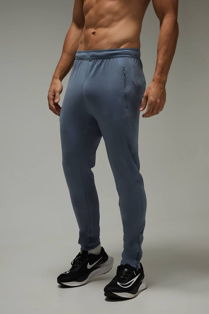 Heren Active Gym Essentials Stretch Tapered Jogger | Steel | Size Large