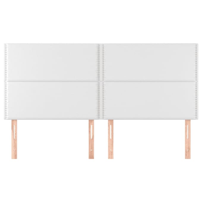 vidaXL Hoofdbord wit 200x5x118/128 cm kunstleer