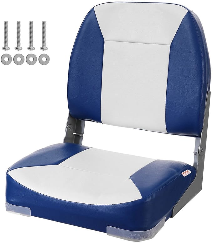 DIMICO - Bootstoel - Opvouwbaar - Waterdicht - PVC - Visstoel - Lage Rugleuning - Kapiteinsstoel - Blauw - Boot Accessoire