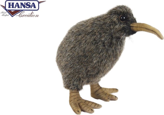 Hansa Pluche kiwi vogel - Realistische knuffel van 20 cm - Voor vogelliefhebbers