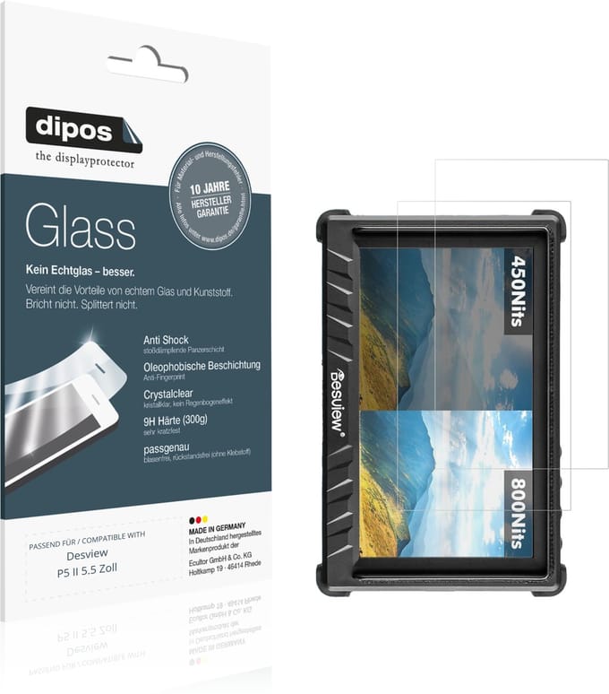 dipos – 2x Pantserfolie geschikt voor Desview P5 II 5.5 Zoll | 9H Screenprotector