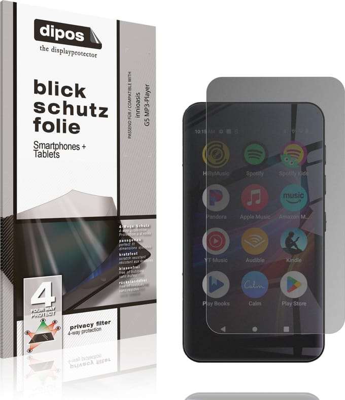 dipos – Matte Privacy Screenprotector geschikt voor innioasis G5 MP3-Player | Anti-Spy Beschermfolie