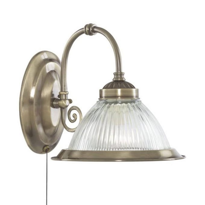 Searchlight Wandlamp American Diner, messing antiek