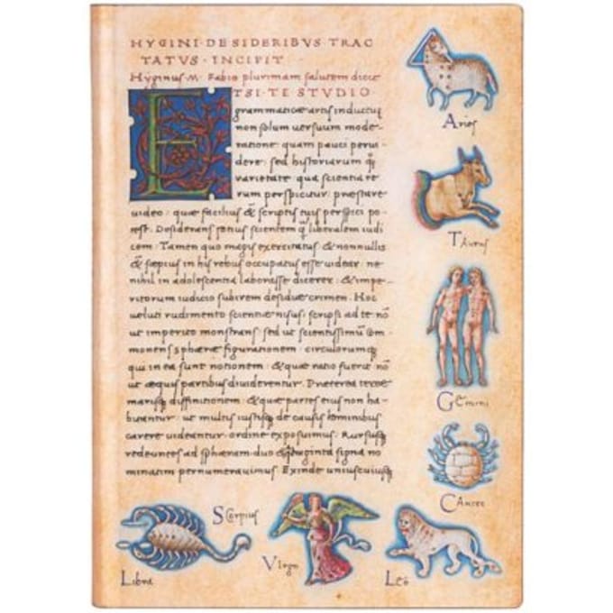 Paperblanks cahier, formaat 13 x 18 cm., uitvoering de sideribus tractatus - astronomic