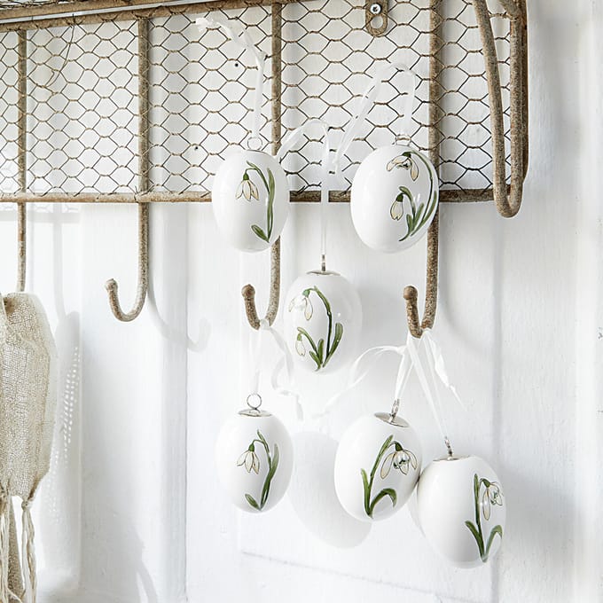 LOBERON Paasei set van 6 Willmare wit/groen