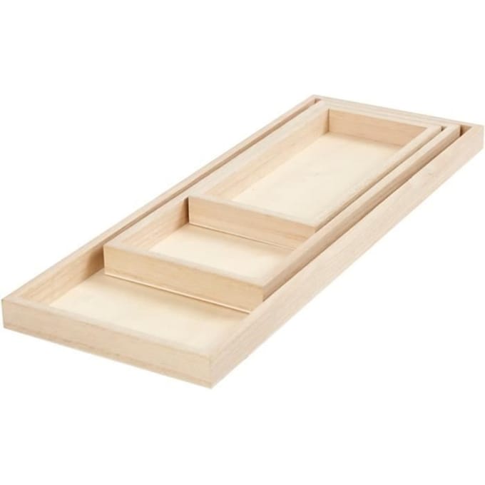 Creativ Company Houten Dienbladen Set 40x15 cm 3 stuks