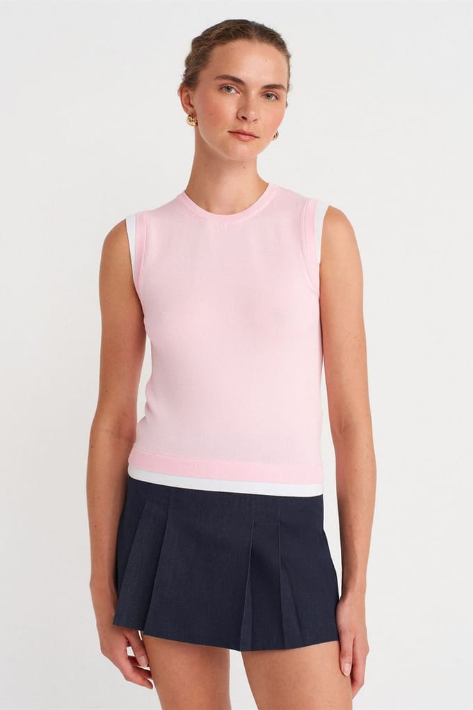 Mouwloze Geribbelde Breisel Top