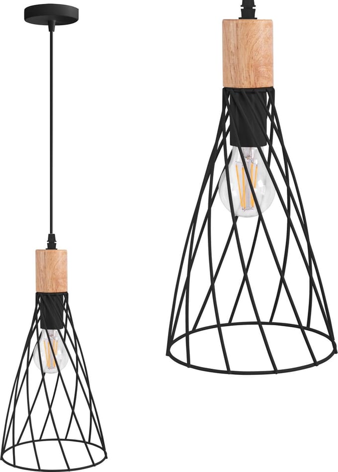 Toolight App1268-1Cp Hanglamp Zwart 18X18X35Cm