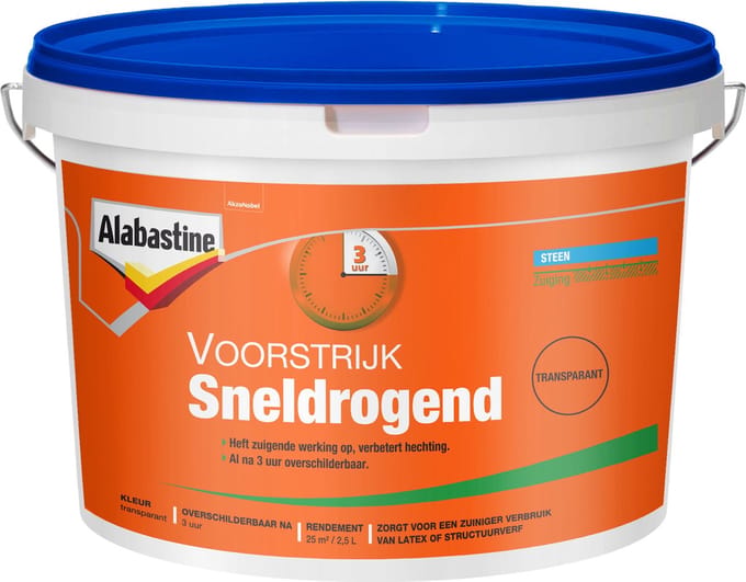 Alabastine Voorstrijk Primer - Muur En Plafond - Transparant - 2,5l