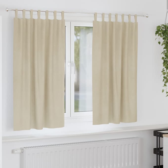 vidaXL - Gordijnen - 2 - st - Crèmekleurig - 140 - x - 175 - cm - fluweel