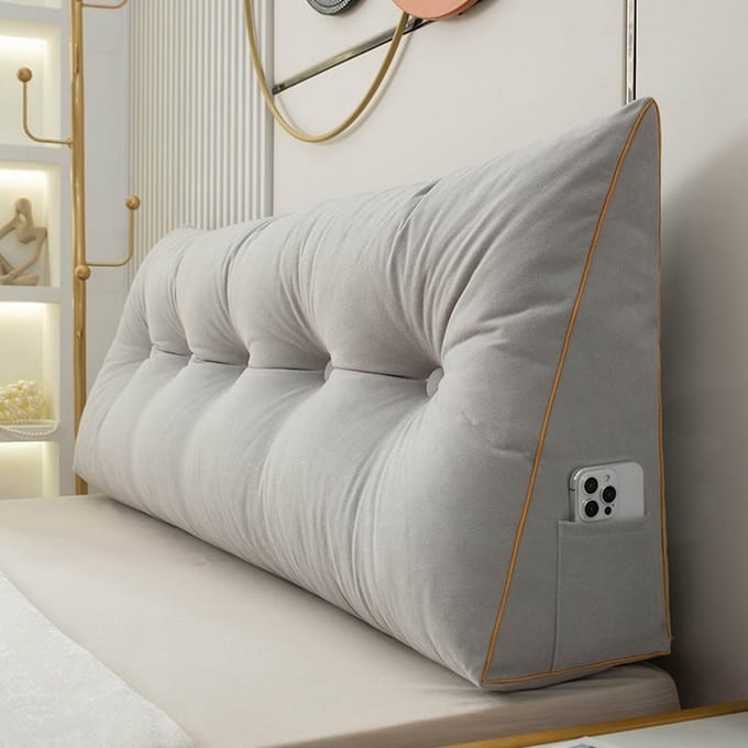 Groot Driehoekig Bedkussen met Rugsteun voor Bank, Sofa en Tatami - Wasbaar