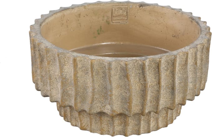 PTMD Bloempot Mitty - 30x30x15 cm - Cement - Bruin