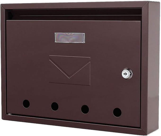 Imola Steel Front Loader Letter Box - Brown 4566 met beveiligingsslot