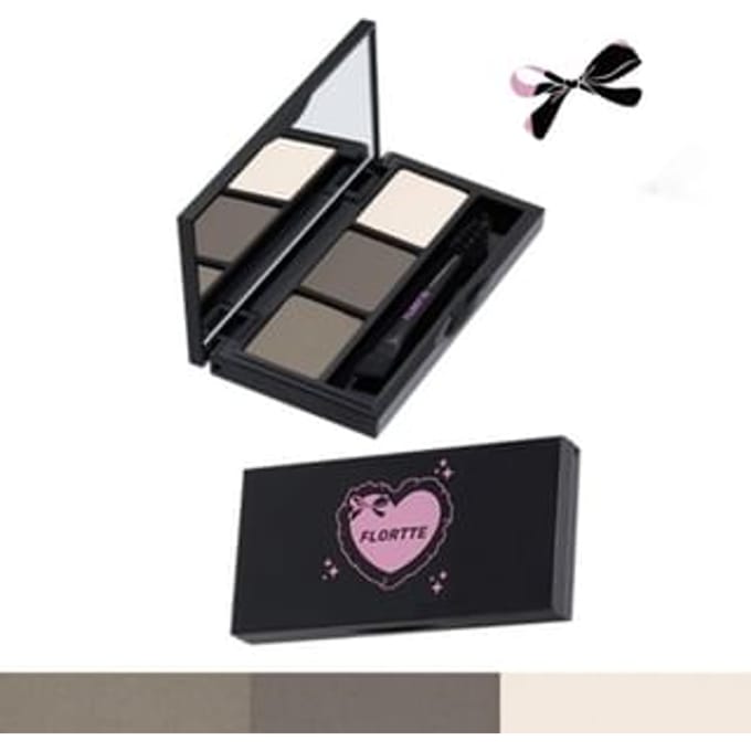 FLORTTE - No Worries Series Three-Color Eyebrow Powder - 2 Colors #02 Cool Grey - 4.2g