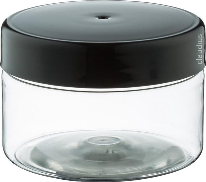 Lege plastic potje 200 ml PET transparant - met zwart deksel - set van 10 stuks - navulbaar - Leeg