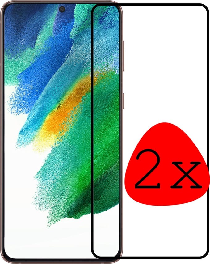 Screenprotector - 2 Stuks Geschikt voor Samsung Galaxy S21 FE - Full Cover - Beschermglas - Gehard Glas - Tempered Glass - Screen Protector