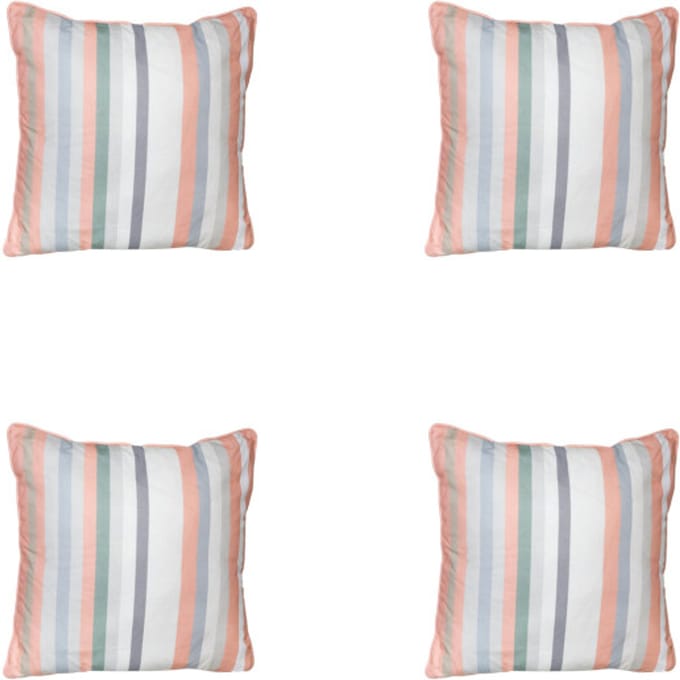Madison - Sierkussen Righe salmone - Ca. 50x50 cm - Set van 4