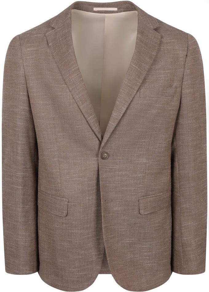 Suitable Colbert Structure Lined Bruin - Maat 46 - Heren blazer