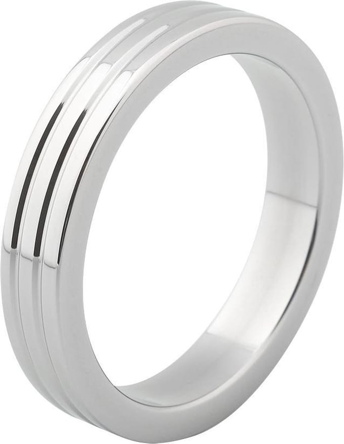 Banoch - Cockring flat ribbed metal - ∅ 45 - 10 mm breed - 5 mm dik - metaal | penisring