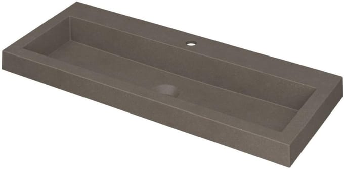 INK Dock Wastafel Quartz met 1 Kraangat - 1000x400x60 mm - Quartz Beton